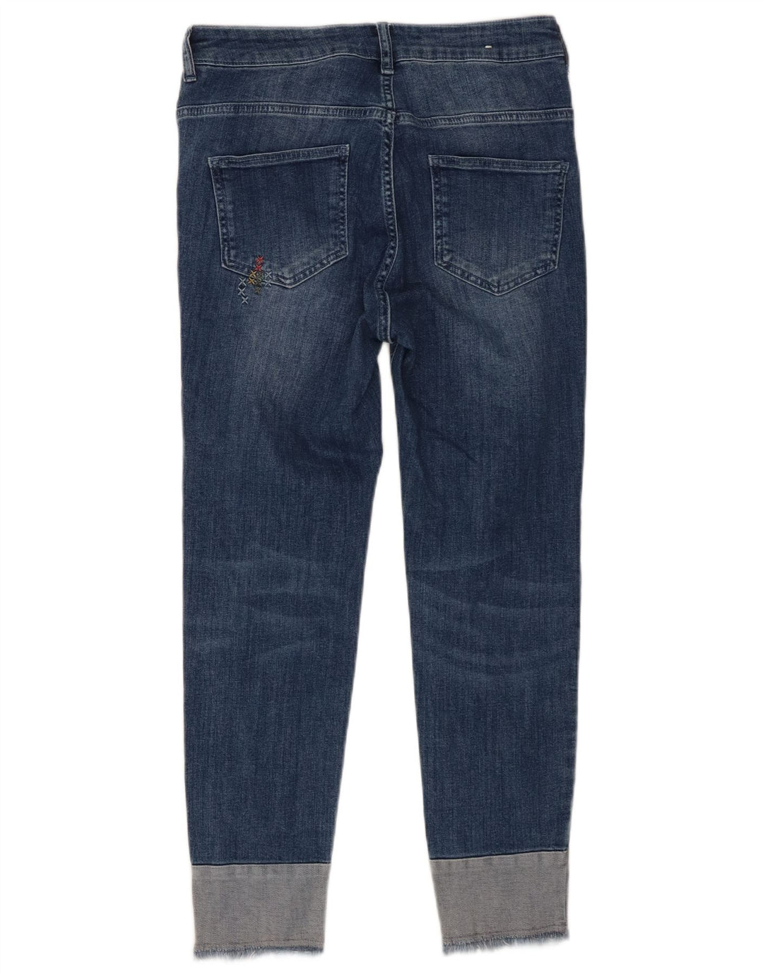 Женские укороченные джинсы Benetton W27 L25, синий хлопок