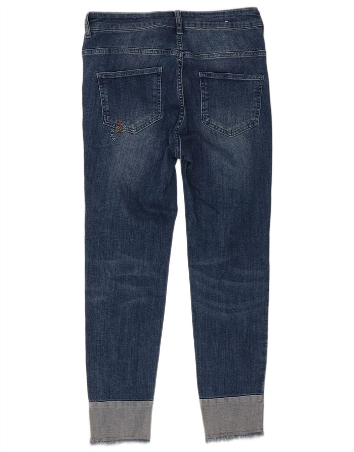 Женские укороченные джинсы Benetton W27 L25, синий хлопок