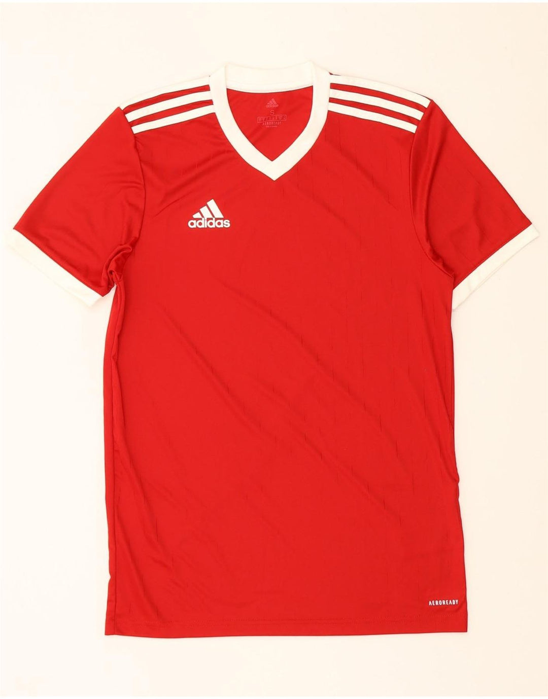 ADIDAS Mens Aeroready T-Shirt Top Small Red Polyester Vintage Adidas and Second-Hand Adidas from Messina Hembry 