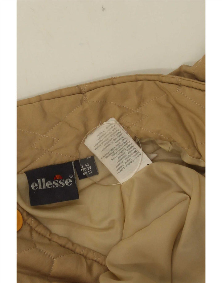 Женская стеганая куртка оверсайз Ellesse UK 10, маленький размер, бежевый полиэстер