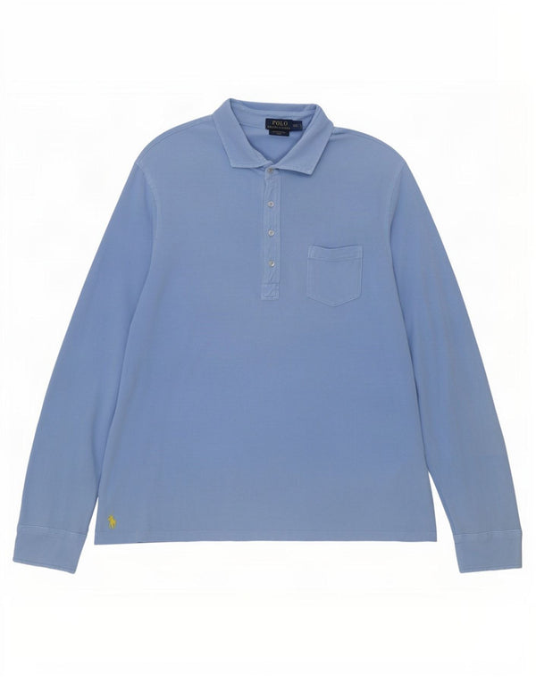 Мужская рубашка с длинным рукавом Polo Ralph Lauren 2XL, синяя, хлопок