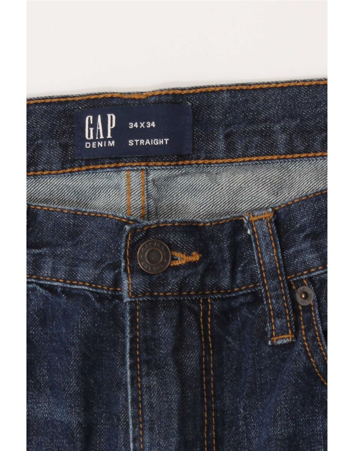 Мужские прямые джинсы Gap W34 L31 темно-синие, хлопок