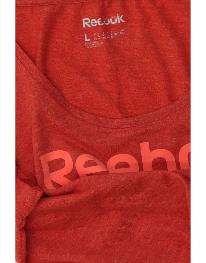 Женская футболка с рисунком Reebok Top UK 14, большая красная