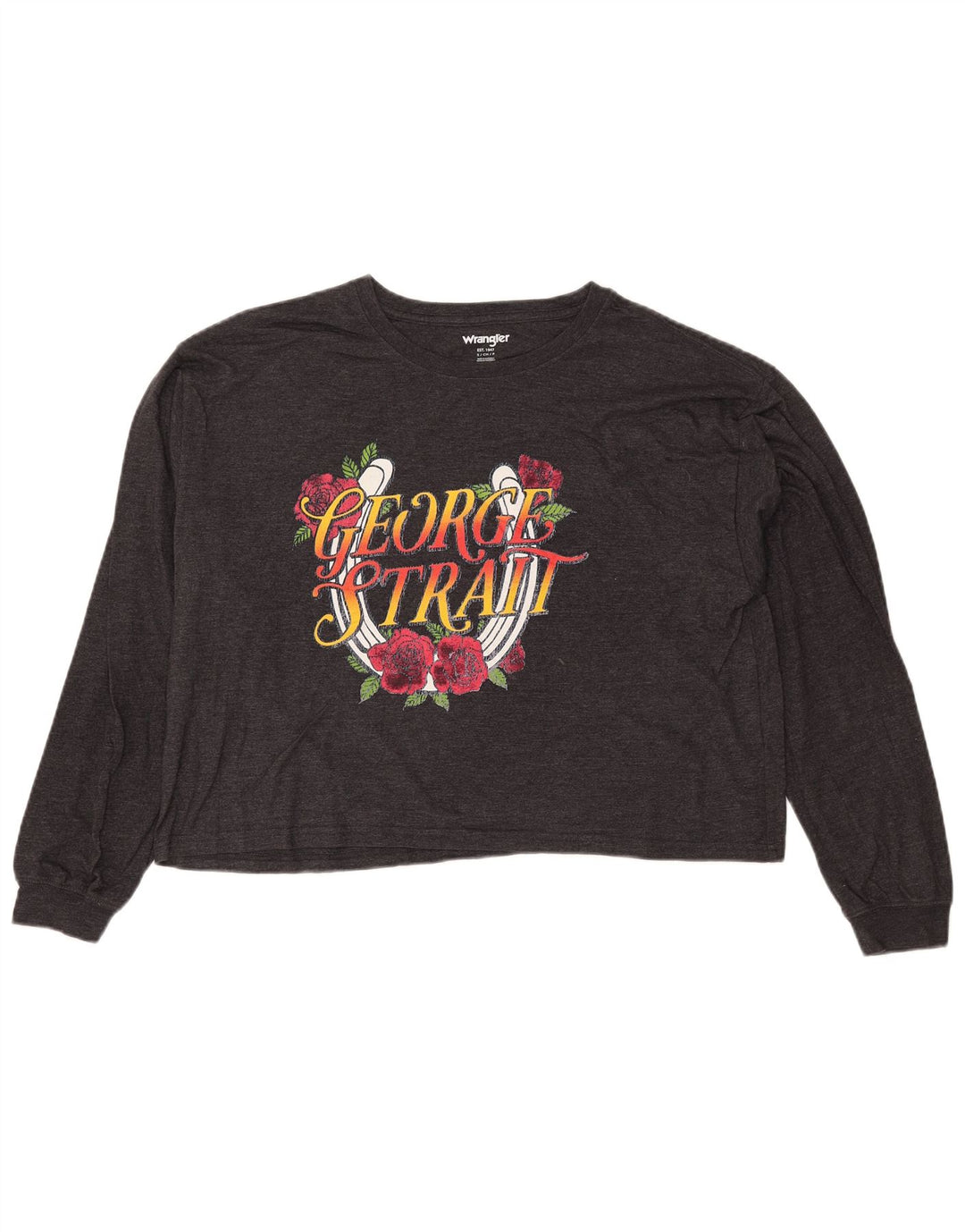 Женский укороченный топ с рисунком WRANGLER с длинным рукавом UK 10, маленький серый цветочный принт