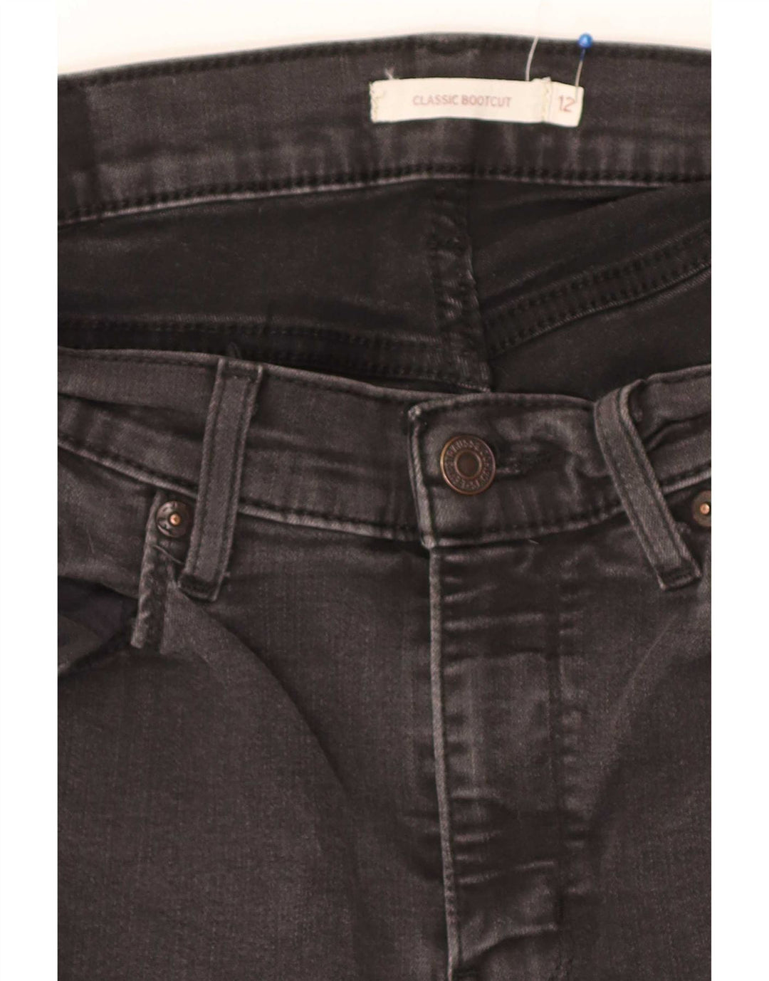 Женские джинсы Bootcut классического кроя Levi's США 12, большие W30 L29, черные
