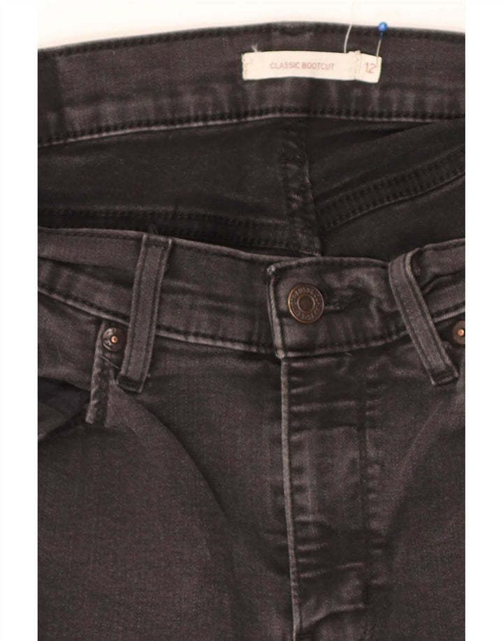 Женские джинсы Bootcut классического кроя Levi's США 12, большие W30 L29, черные