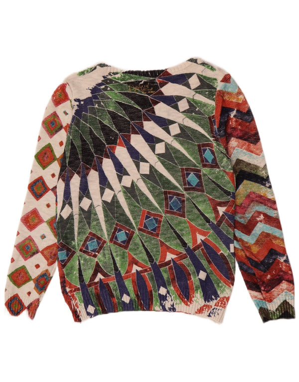 Женский джемпер с круглым вырезом Desigual, Великобритания, 18 XL, разноцветный, богемный