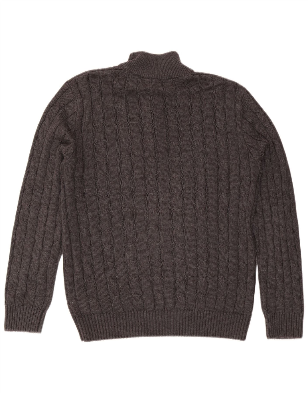 Crew Clothing Мужской джемпер с воротником на молнии, свитер среднего серого цвета, хлопок