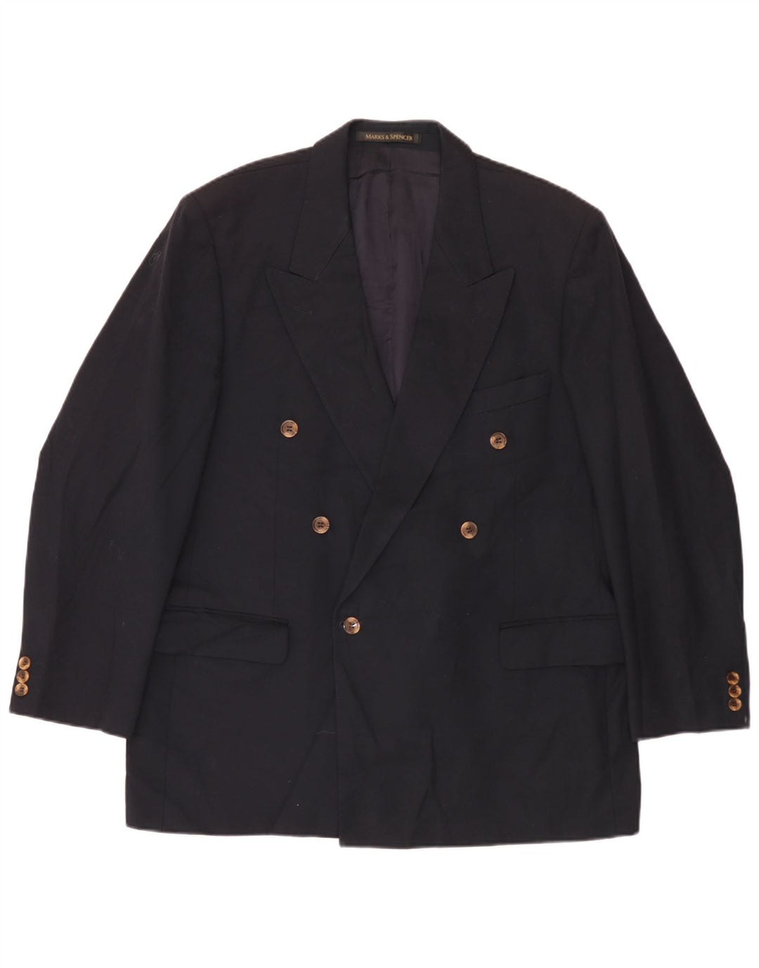 Мужской двубортный пиджак Marks & Spencer UK 44 XL темно-синий