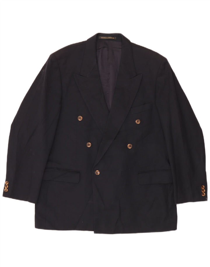 Мужской двубортный пиджак Marks & Spencer UK 44 XL темно-синий