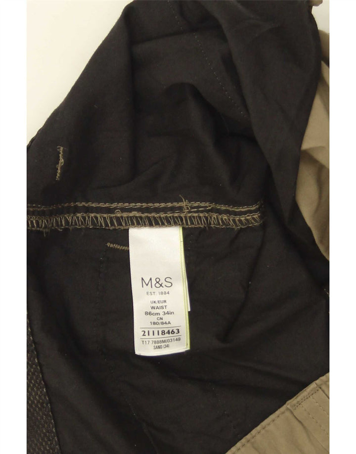 Мужские шорты карго Marks & Spencer W34, большие, цвета хаки, хлопок