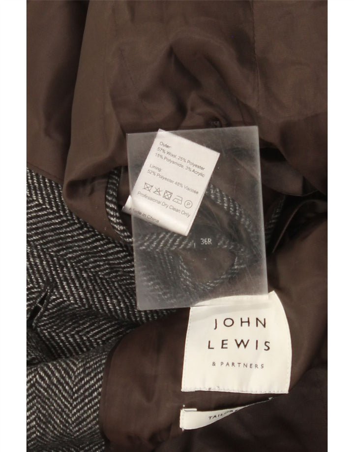 Мужское пальто стандартного кроя John Lewis, маленькое серое пальто в елочку, Великобритания 36