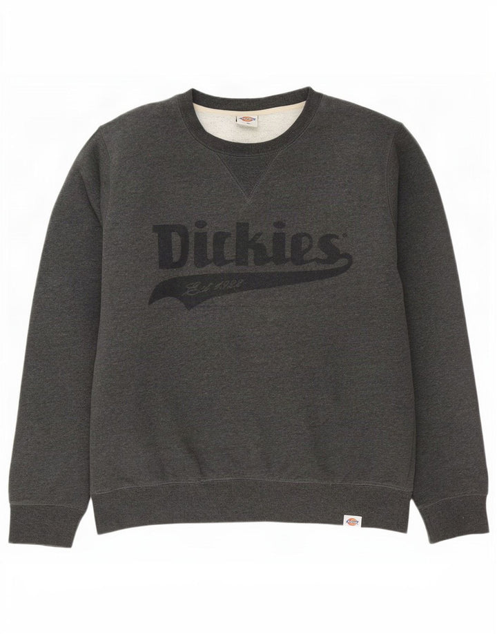 Мужской свитер с рисунком Dickies, большой серый хлопковый джемпер