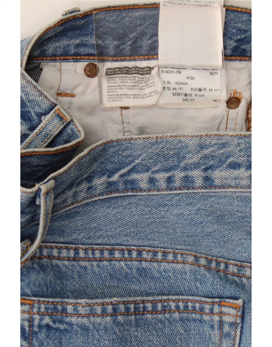 Женские джинсовые шорты LEVI'S 501 W26, маленькие синие, хлопок