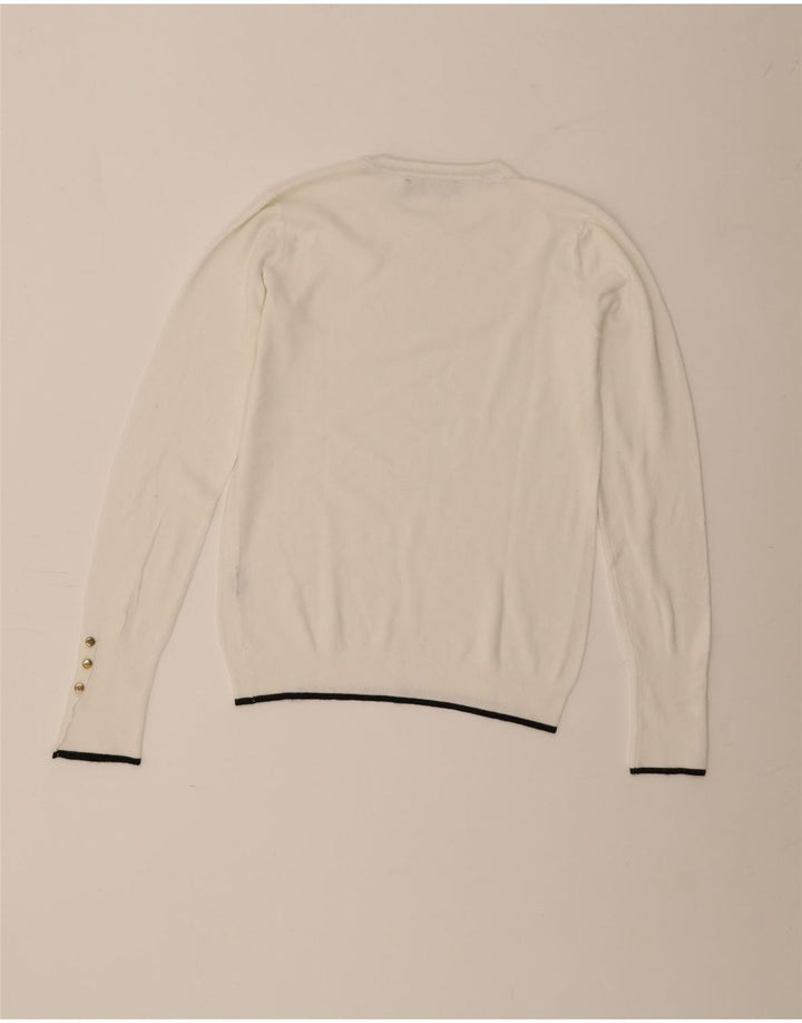 Женский джемпер с круглым вырезом Zara UK 12, средний белый