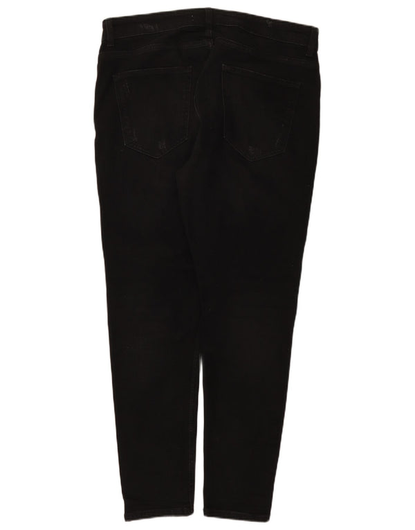 Мужские потертые джинсы скинни Zara EU 44, большие W34 L28, черный хлопок