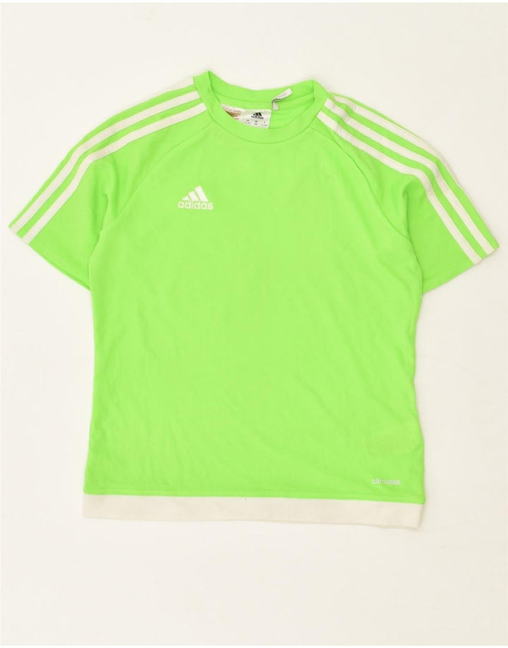 ADIDAS Boys T-Shirt Top 11-12 Years Green Polyester | Vintage Adidas | Thrift | Second-Hand Adidas | Used Clothing | Messina Hembry 