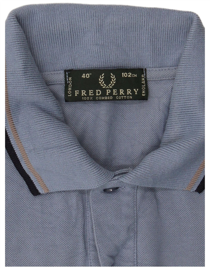 Мужская рубашка поло Fred Perry, хлопок среднего синего цвета