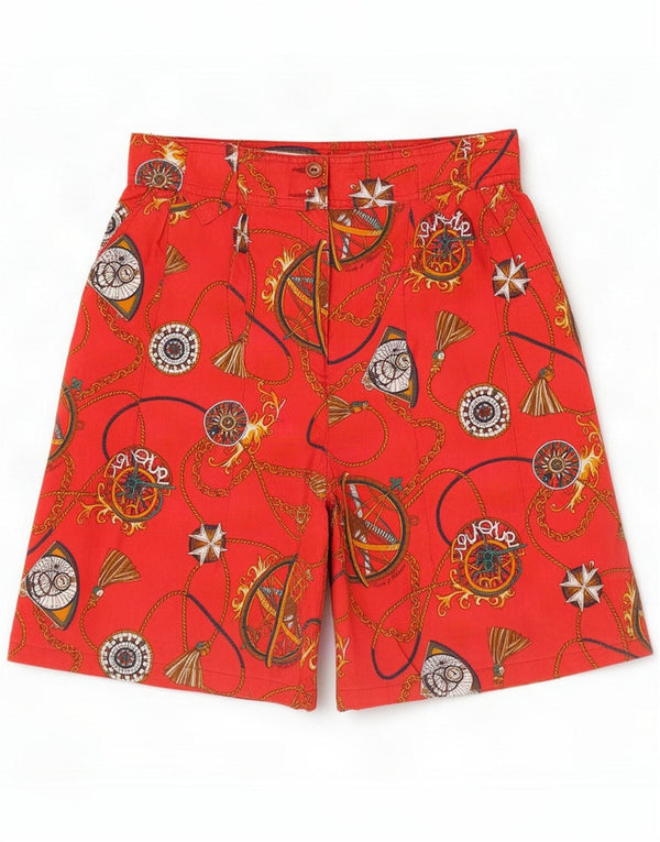 Conte of Florence Женские шорты чинос с абстрактным узором IT 42 Medium W27 Красный