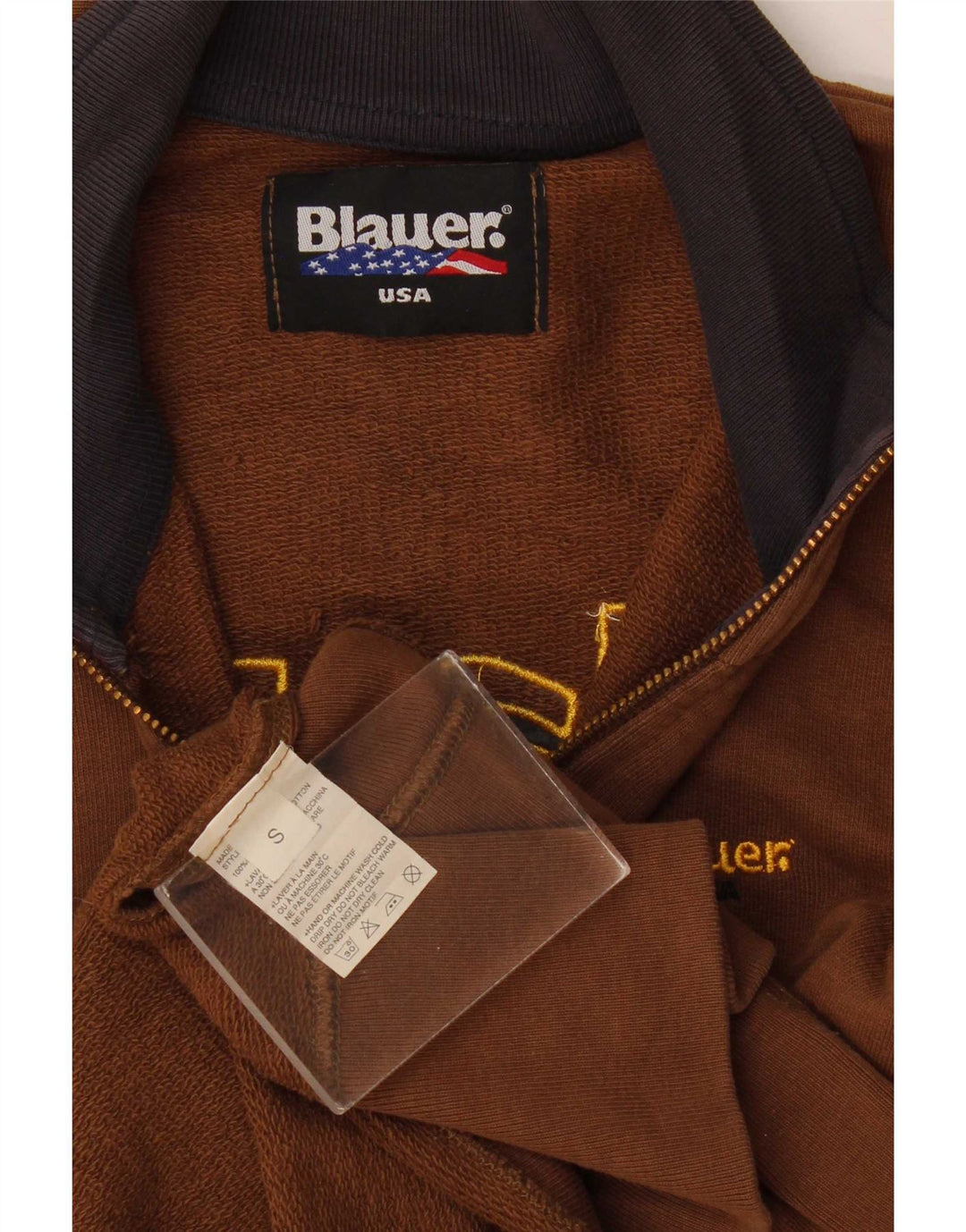 Мужской спортивный костюм Blauer с графическим рисунком, маленькая коричневая хлопковая куртка