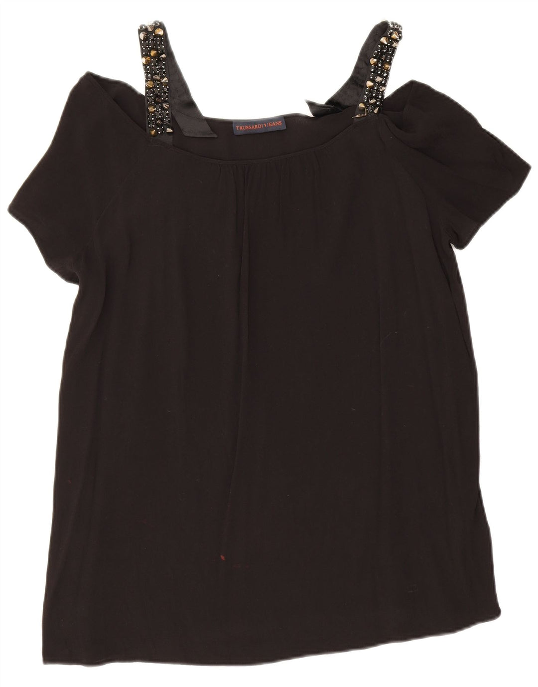Trussardi Женский топ с открытыми плечами IT 48 XL Черный Вискоза