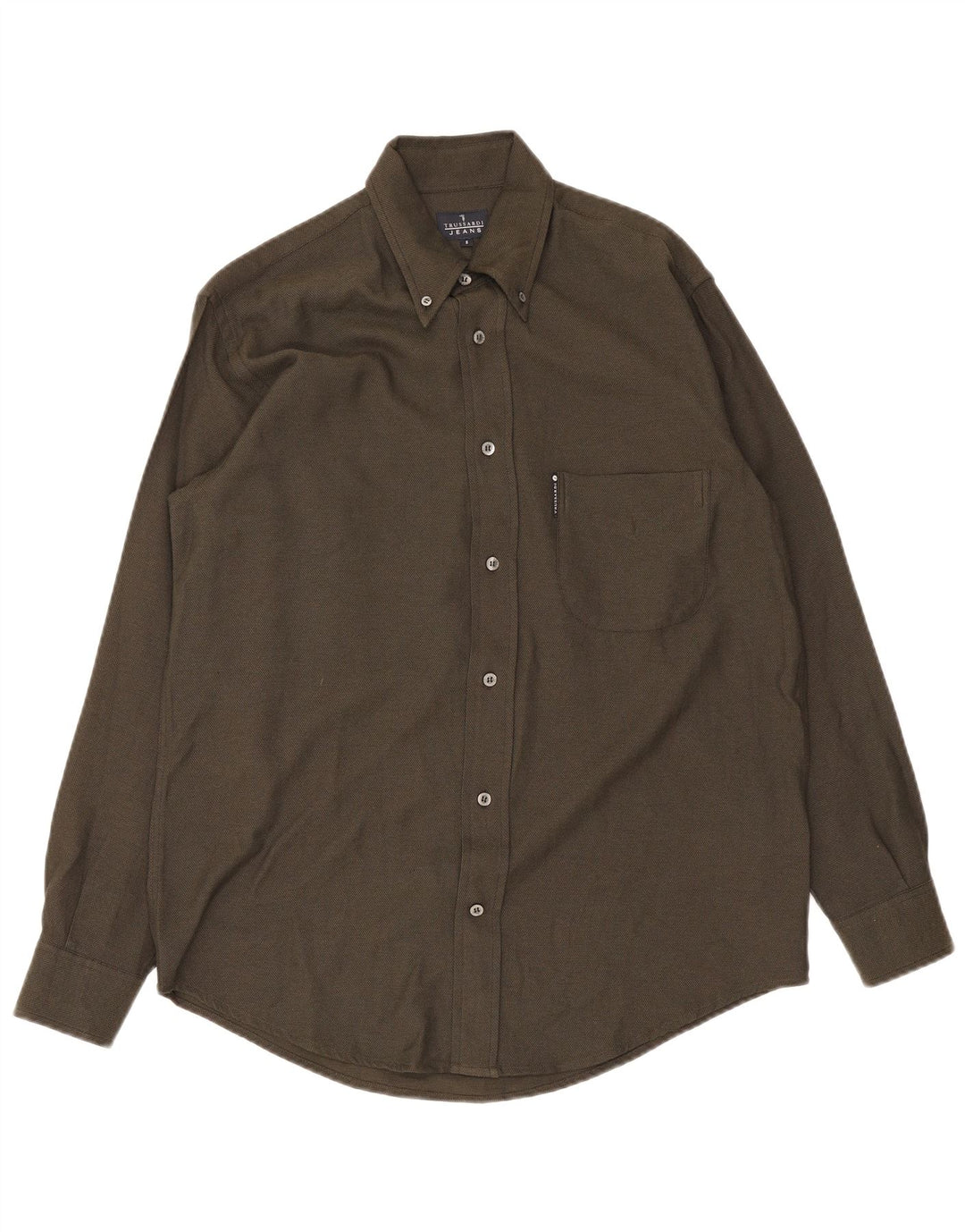 Мужская рубашка Trussardi, маленькая, хаки, вискоза