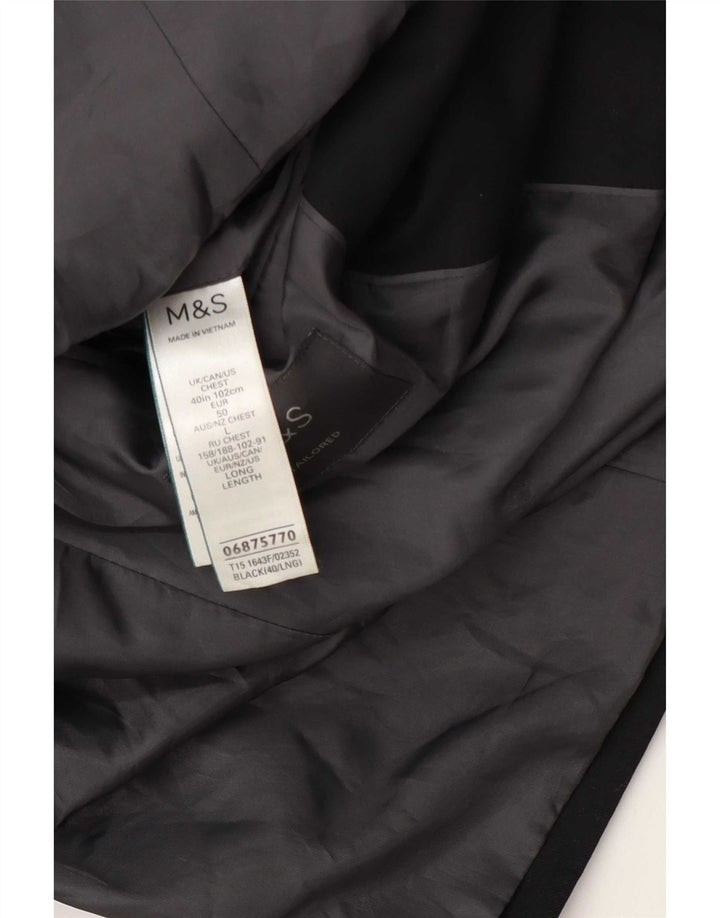 Мужской пиджак с 2 пуговицами Marks & Spencer UK 40, средний черный полиэстер