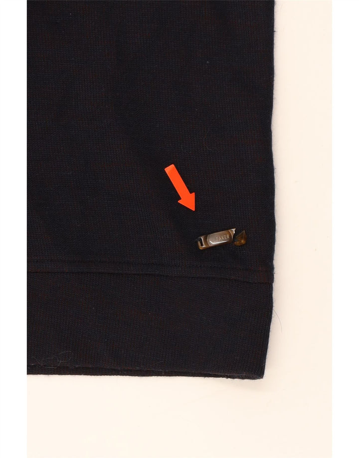 TED BAKER Mens Button Neck Jumper Sweater Size 5 XL Navy Blue Acrylic Vintage Ted Baker and Second-Hand Ted Baker from Messina Hembry 