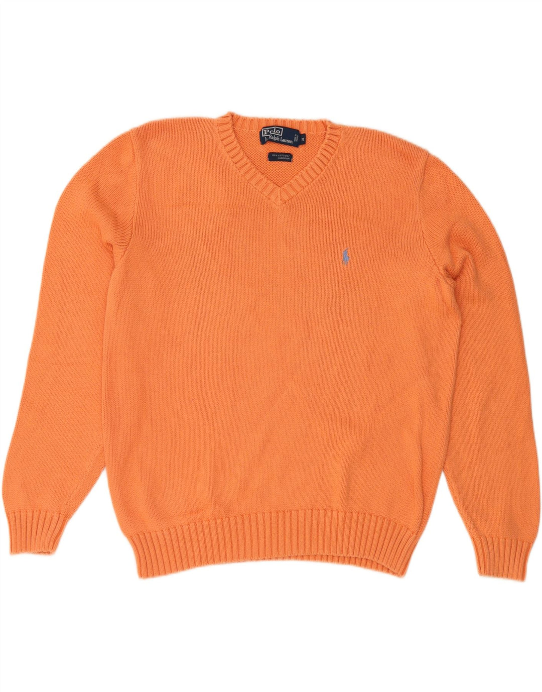 POLO RALPH LAUREN Мужской джемпер с v-образным вырезом, средний оранжевый