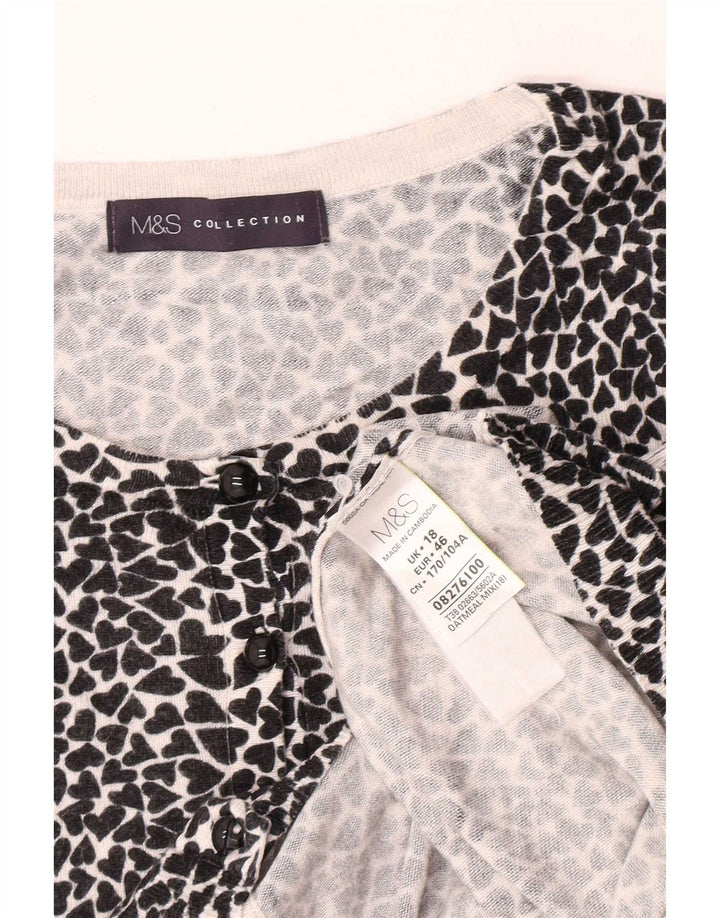 Женский кардиган с абстрактным узором Marks & Spencer UK 18 XL, черный
