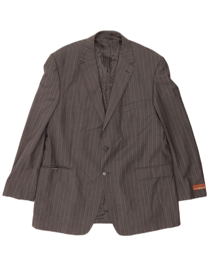 Мужской пиджак Marks & Spencer с двумя пуговицами, Великобритания, 46 XL, серая шерстяная полоска