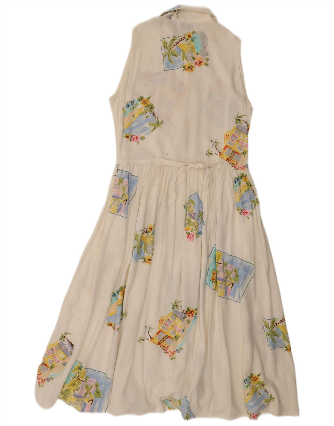 Женское платье-рубашка без рукавов Together UK 12, средний белый цвет в стиле пэчворк