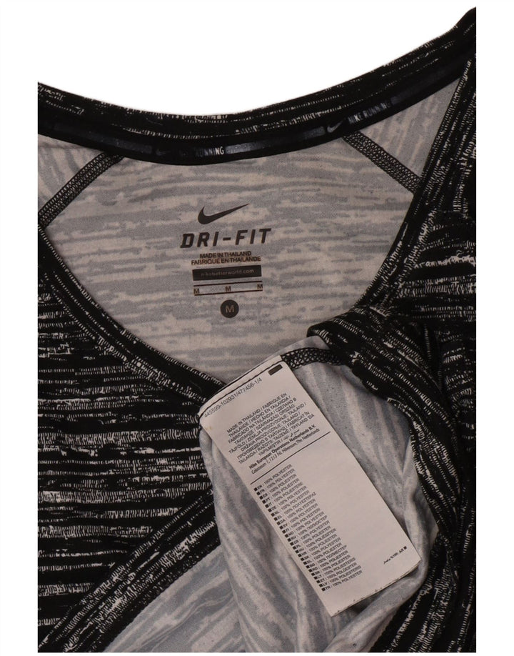 Женская футболка Nike Dri Fit Top UK 12, средний черный полиэстер с крапинками