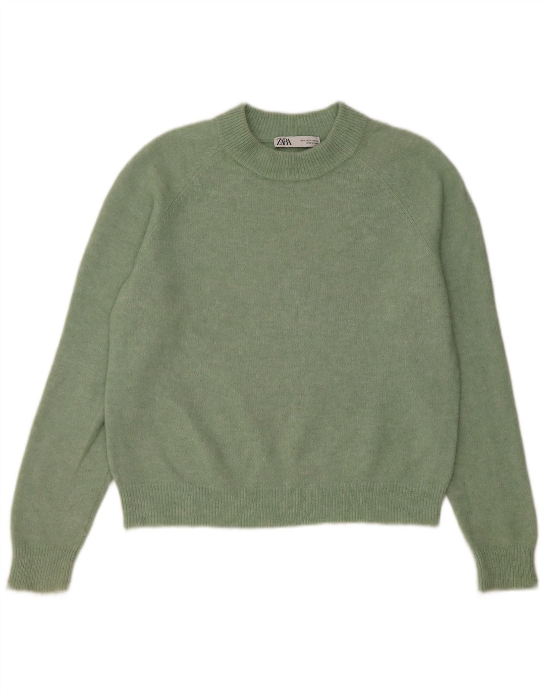Женский свободный джемпер с круглым вырезом Zara UK 10, маленький зеленый цвет