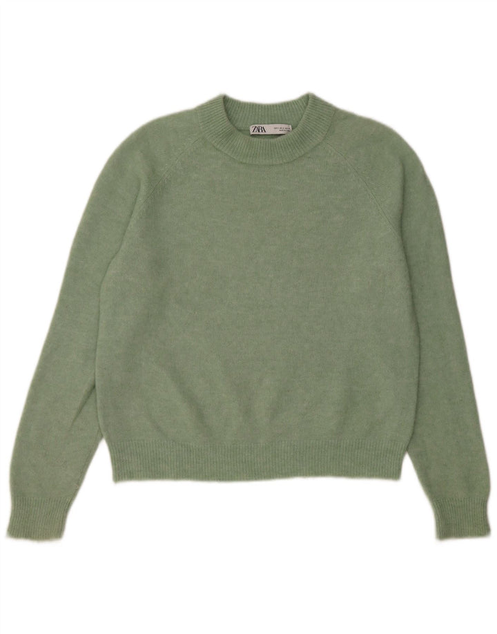 Женский свободный джемпер с круглым вырезом Zara UK 10, маленький зеленый цвет
