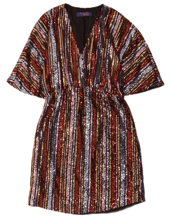 TRUSSARDI JEANS Womens Batwing Kaftan Dress IT 38 XS Multicoloured Striped