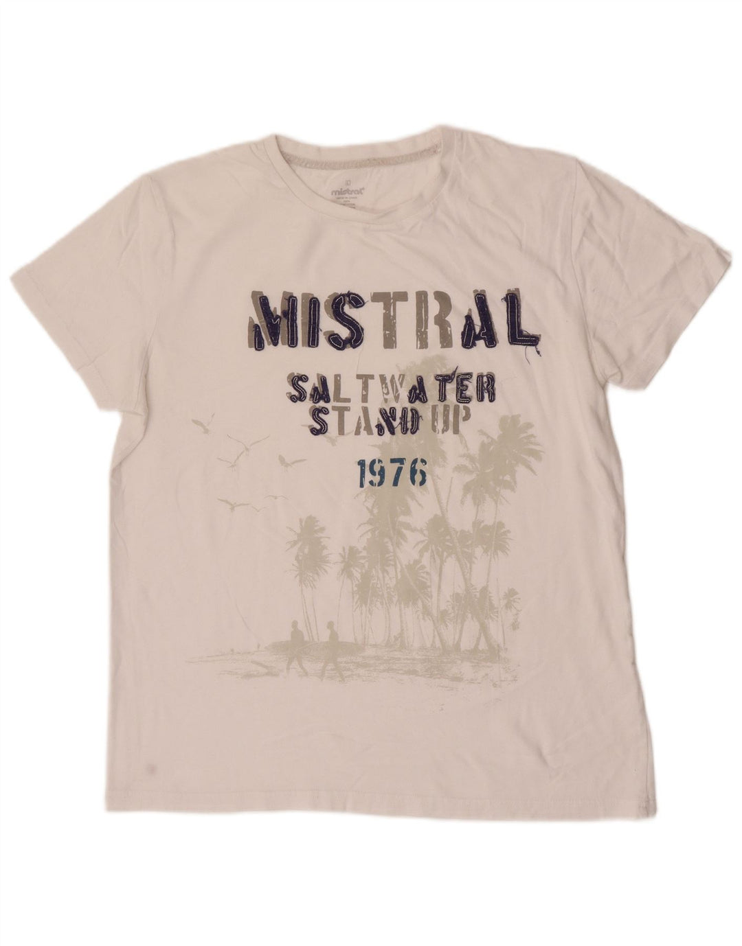 Мужская футболка с рисунком Mistral, большой белый хлопок