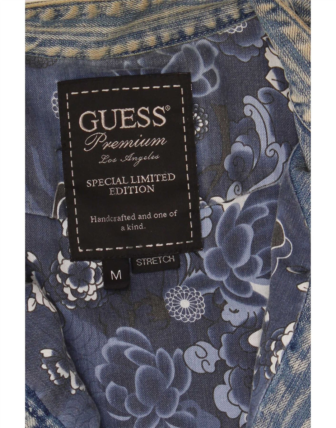 Женская джинсовая куртка Guess UK 12, хлопок среднего синего цвета