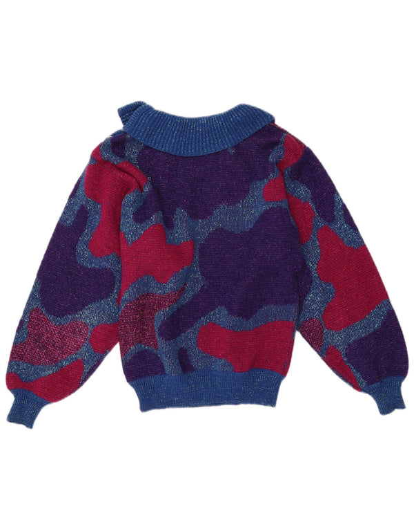 VINTAGE Womens Roll Neck Jumper Sweater UK 10 Small Multicoloured