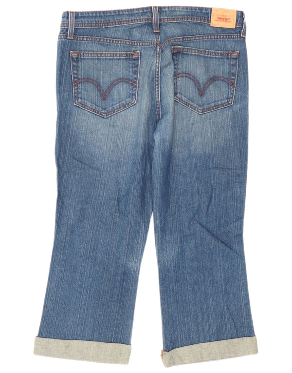 Женские джинсы-капри Levi's 518 Super Low Bootcut W34 L21, синие, хлопок