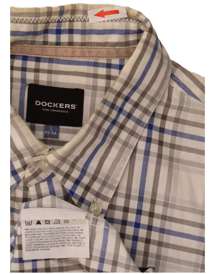 Мужская рубашка Dockers, размер 42/44, большая хлопковая разноцветная клетка
