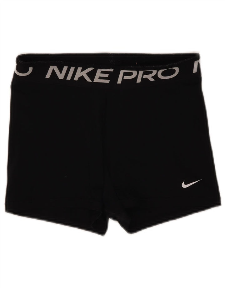 Женские спортивные шорты Nike Dri Fit с графическим рисунком UK 12, средний черный полиэстер