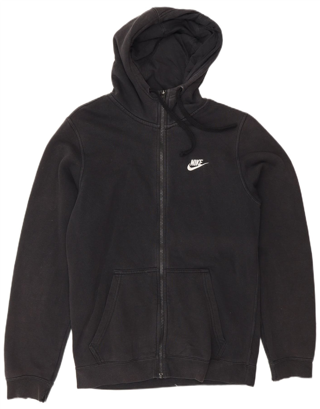 Мужской свитер с капюшоном на молнии Nike, маленький черный, хлопковый
