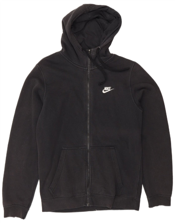 Мужской свитер с капюшоном на молнии Nike, маленький черный, хлопковый