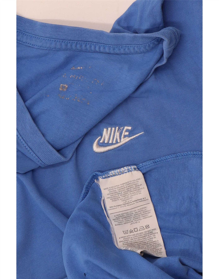 Мужская футболка Nike из хлопка среднего цвета синего цвета