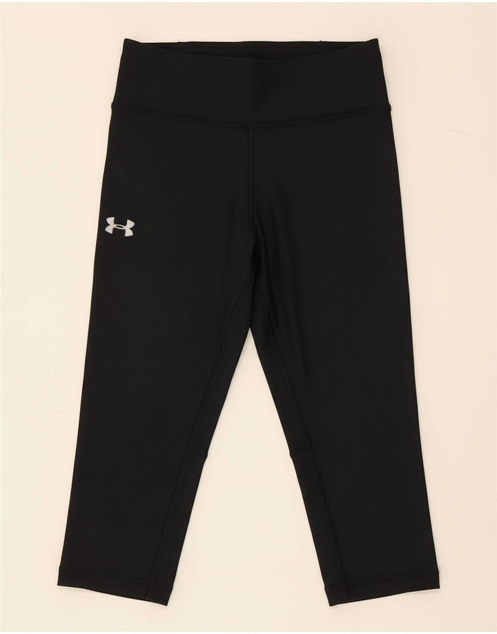 UNDER ARMOUR Womens Capri Leggings UK 8 Small  Black Nylon