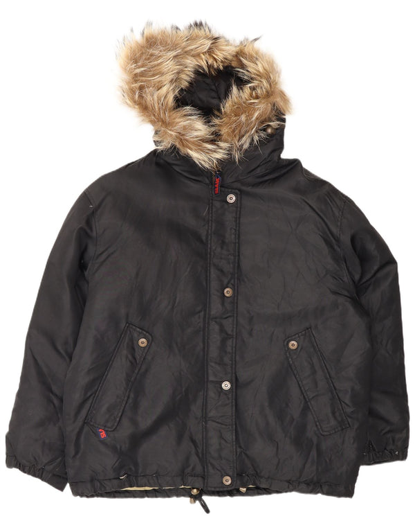 Женская утепленная куртка оверсайз с капюшоном Slam UK 14, средний черный нейлон