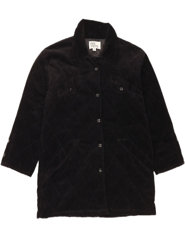 REGINA SCHRECKER Womens Loose Fit Corduroy Coat Size 1 Small Black