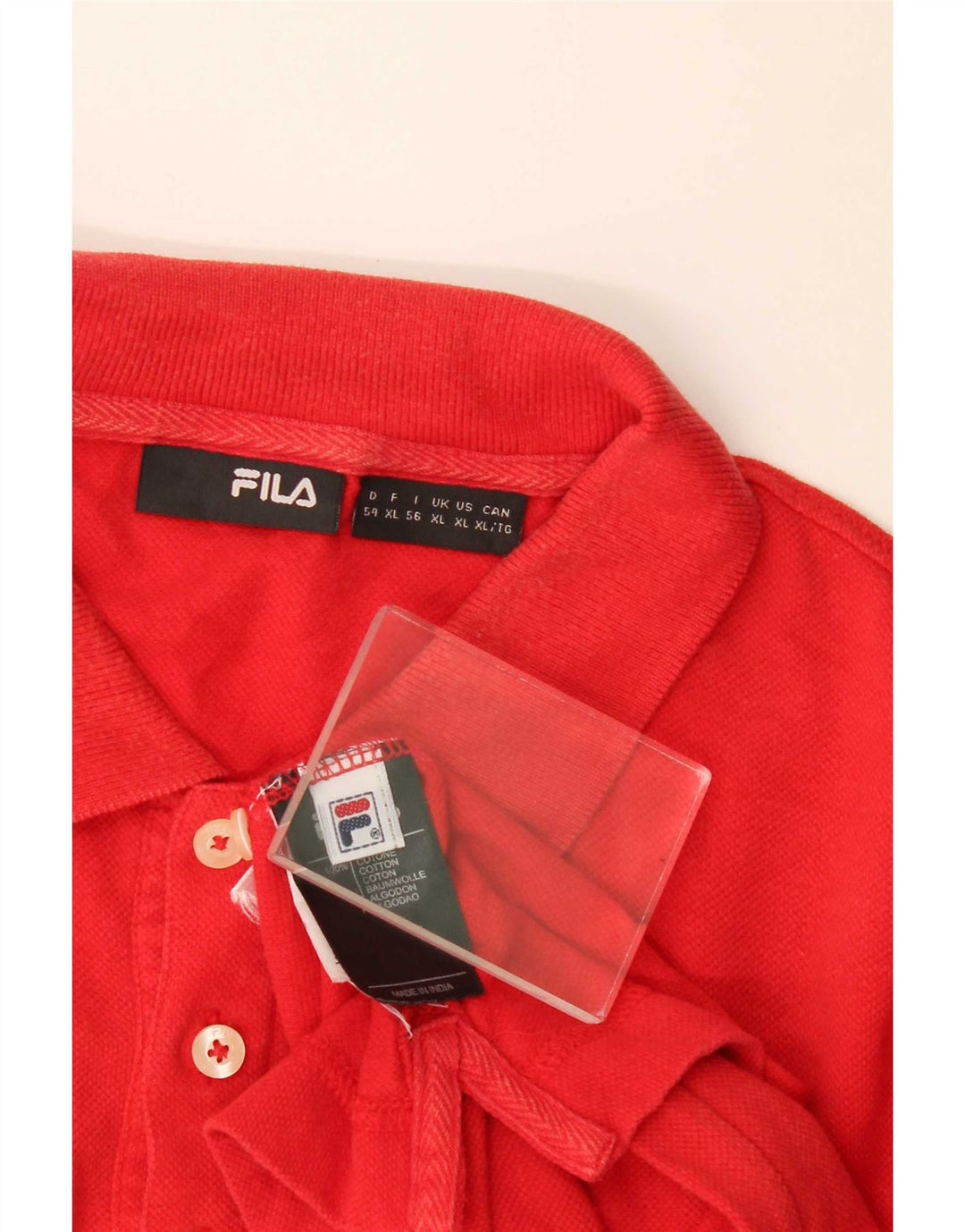 Мужская рубашка-поло Fila XL, красный хлопок
