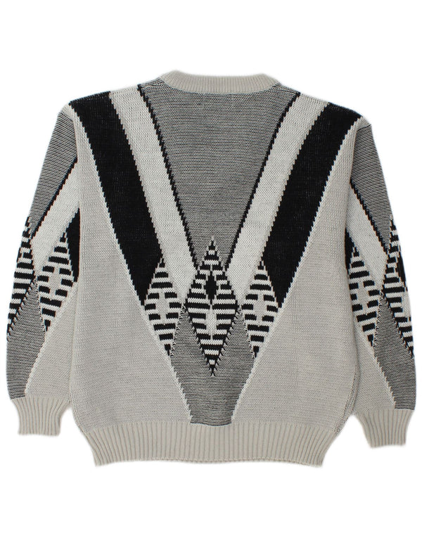 Мужской джемпер с V-образным вырезом VINTAGE UK 34/36 XS Серый Argyle/Diamond